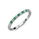 4 - Clara 2.40 mm Emerald and Diamond 10 Stone Wedding Band 