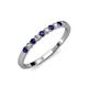 4 - Clara 2.40 mm Blue Sapphire and Diamond 10 Stone Wedding Band 