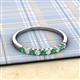 3 - Clara 2.40 mm Emerald and Diamond 10 Stone Wedding Band 
