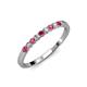 4 - Clara 2.40 mm Ruby and Diamond 10 Stone Wedding Band 