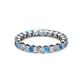 2 - Clarissa 3.00 mm Princess Cut Blue Topaz and Diamond Eternity Band 