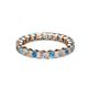 2 - Clarissa 3.00 mm Princess Cut Blue Topaz and Diamond Eternity Band 