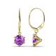 1 - Calla Amethyst (6.5mm) Solitaire Dangling Earrings 