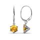 1 - Calla Citrine (6.5mm) Solitaire Dangling Earrings 