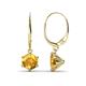 1 - Calla Citrine (6.5mm) Solitaire Dangling Earrings 