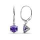 1 - Calla Iolite (6.5mm) Solitaire Dangling Earrings 