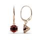 1 - Calla Red Garnet (6.5mm) Solitaire Dangling Earrings 
