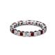 2 - Clarissa 3.00 mm Princess Cut Red Garnet and Diamond Eternity Band 