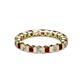2 - Clarissa 3.00 mm Princess Cut Red Garnet and Diamond Eternity Band 
