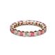 2 - Clarissa 3.00 mm Princess Cut Rhodolite Garnet and Diamond Eternity Band 