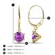 2 - Calla Amethyst (6.5mm) Solitaire Dangling Earrings 