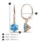 2 - Calla Blue Topaz (6.5mm) Solitaire Dangling Earrings 