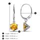2 - Calla Citrine (6.5mm) Solitaire Dangling Earrings 