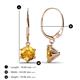 2 - Calla Citrine (6.5mm) Solitaire Dangling Earrings 
