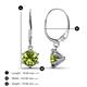 2 - Calla Peridot (6.5mm) Solitaire Dangling Earrings 