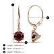 2 - Calla Red Garnet (6.5mm) Solitaire Dangling Earrings 