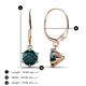 2 - Calla London Blue Topaz (6.5mm) Solitaire Dangling Earrings 