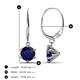 2 - Calla Blue Sapphire (6mm) Solitaire Dangling Earrings 