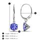 2 - Calla Tanzanite (6.5mm) Solitaire Dangling Earrings 
