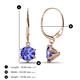 2 - Calla Tanzanite (6.5mm) Solitaire Dangling Earrings 