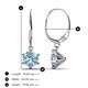 2 - Calla Aquamarine (6.5mm) Solitaire Dangling Earrings 