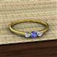 2 - Shirley 4.00 mm Round Tanzanite and Lab Grown Diamond Three Stone Engagement Ring 