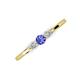 3 - Shirley 4.00 mm Round Tanzanite and Lab Grown Diamond Three Stone Engagement Ring 