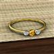 2 - Shirley 4.00 mm Round Citrine and Lab Grown Diamond Three Stone Engagement Ring 