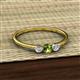 2 - Shirley 4.00 mm Round Peridot and Lab Grown Diamond Three Stone Engagement Ring 