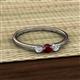 2 - Shirley 4.00 mm Round Red Garnet and Lab Grown Diamond Three Stone Engagement Ring 