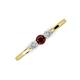 3 - Shirley 4.00 mm Round Red Garnet and Lab Grown Diamond Three Stone Engagement Ring 