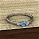 2 - Shirley 4.00 mm Round Blue Topaz and Lab Grown Diamond Three Stone Engagement Ring 