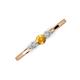 3 - Shirley 4.00 mm Round Citrine and Lab Grown Diamond Three Stone Engagement Ring 