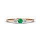 1 - Shirley 4.00 mm Round Emerald and Lab Grown Diamond Three Stone Engagement Ring 