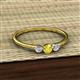 2 - Shirley 4.00 mm Round Yellow Sapphire and Lab Grown Diamond Three Stone Engagement Ring 