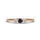 1 - Shirley 4.00 mm Round Black Diamond and Lab Grown Diamond Three Stone Engagement Ring 