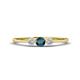 1 - Shirley 4.00 mm Round Blue Diamond and Lab Grown Diamond Three Stone Engagement Ring 