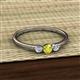 2 - Shirley 4.00 mm Round Yellow Diamond and Lab Grown Diamond Three Stone Engagement Ring 