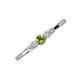 3 - Shirley 4.00 mm Round Peridot and Lab Grown Diamond Three Stone Engagement Ring 