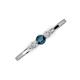 3 - Shirley 4.00 mm Round Blue Diamond and Lab Grown Diamond Three Stone Engagement Ring 