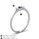 4 - Shirley 4.00 mm Round Iolite and Lab Grown Diamond Three Stone Engagement Ring 