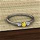 2 - Shirley 4.00 mm Round Yellow Sapphire and Lab Grown Diamond Three Stone Engagement Ring 