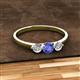 2 - Shirley 5.00 mm Round Tanzanite and Lab Grown Diamond Three Stone Engagement Ring 