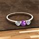 2 - Shirley 5.00 mm Round Amethyst and Lab Grown Diamond Three Stone Engagement Ring 