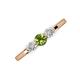 3 - Shirley 5.00 mm Round Peridot and Lab Grown Diamond Three Stone Engagement Ring 