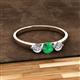 2 - Shirley 5.00 mm Round Emerald and Lab Grown Diamond Three Stone Engagement Ring 