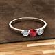 2 - Shirley 5.00 mm Round Ruby and Lab Grown Diamond Three Stone Engagement Ring 
