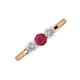 3 - Shirley 5.00 mm Round Ruby and Lab Grown Diamond Three Stone Engagement Ring 