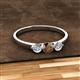 2 - Shirley 5.00 mm Round Smoky Quartz and Lab Grown Diamond Three Stone Engagement Ring 