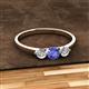 2 - Shirley 5.00 mm Round Tanzanite and Lab Grown Diamond Three Stone Engagement Ring 